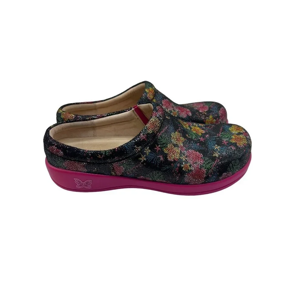 Alegria Floral slip-on Nursing Medical professional shoes women size 39 KAY-884 - Picture 2 of 9